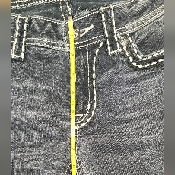 2PC SIZE 30 MISS ME JEANS BLING WINGS BOOT WHITE STITCHING - Picture 16 of 16